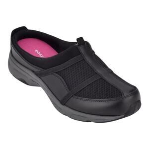 Easy Spirit Women's Argyle Slip on Casual Walking Clog Sneakers Black Size 7 1/2